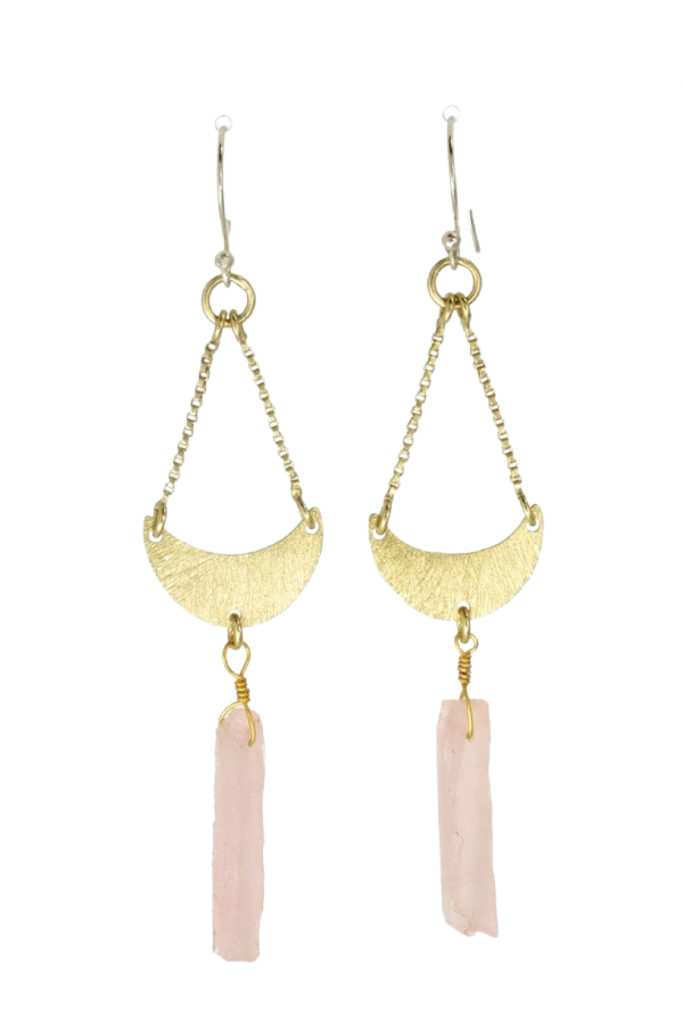 Rosy Crescent Earrings