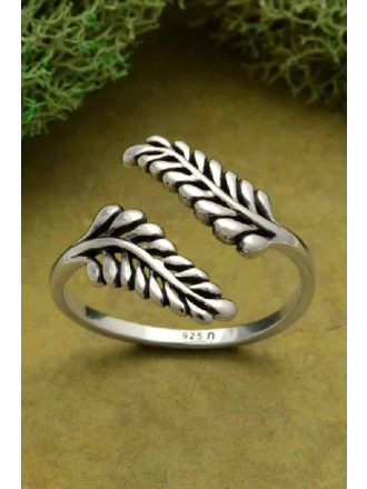 Silver Sprig Leaf Open Ring Silver Sprig Leaf Open Ring