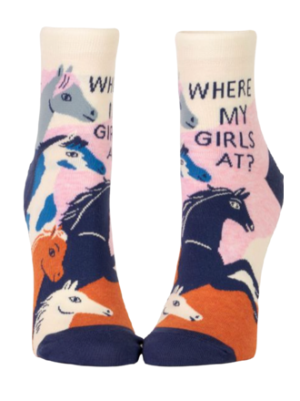 Blue Q "Where My Girls At?" Women's Ankle Socks Blue Q "Where My Girls At?" Women's Ankle Socks