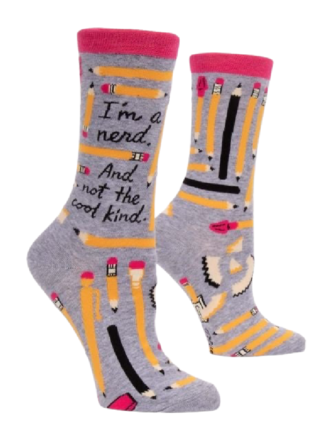 Blue Q "I'm a Nerd" Women's Crew Socks Blue Q "I'm a Nerd" Women's Crew Socks