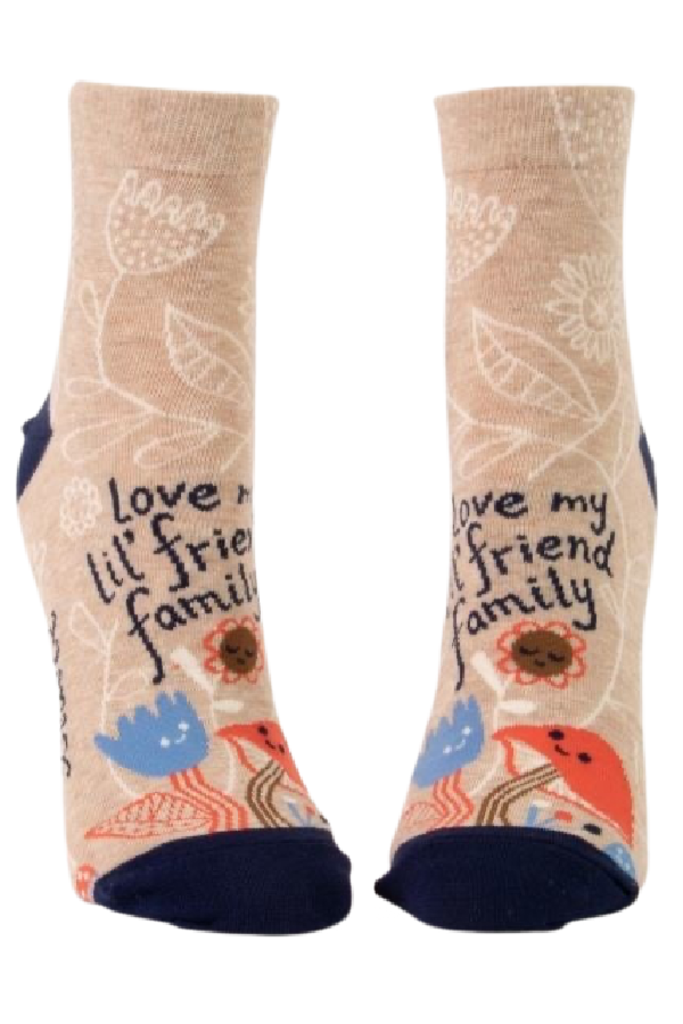 Blue Q "Love My Friend Family" Women's Ankle Socks