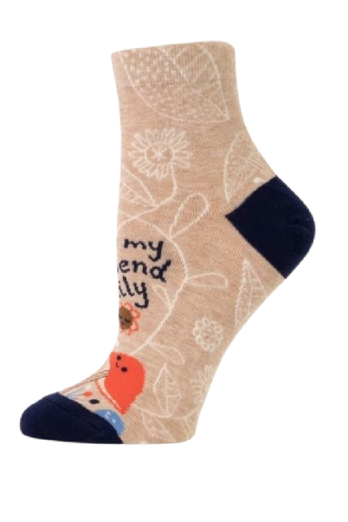 Blue Q "Love My Friend Family" Women's Ankle Socks