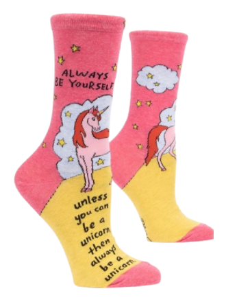 Blue Q "Be a Unicorn" Women's Crew Socks Blue Q "Be a Unicorn" Women's Crew Socks