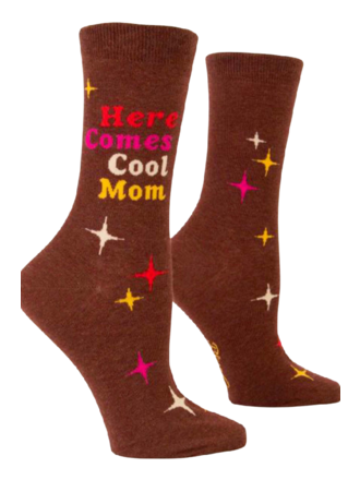 Blue Q "Here Comes Cool Mom" Women's Crew Socks Blue Q "Here Comes Cool Mom" Women's Crew Socks