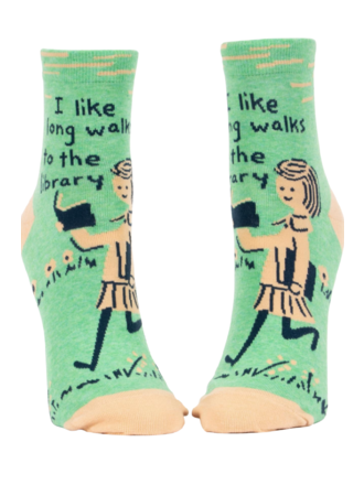Blue Q "Long Library Walks" Women's Ankle Socks Blue Q "Long Library Walks" Women's Ankle Socks