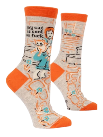 Blue Q "My Cat is Cool AF" Women's Crew Socks Blue Q "My Cat is Cool AF" Women's Crew Socks