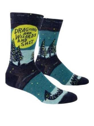 Blue Q "Dragons + Wizards " Men's Socks Blue Q "Dragons + Wizards " Men's Socks