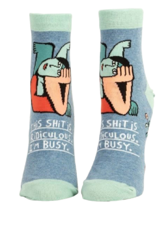 Blue Q "Shit is Ridiculous" Women's Ankle Socks Blue Q "Shit is Ridiculous" Women's Ankle Socks