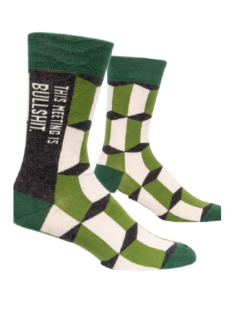 Blue Q "Meeting is Bullsh*t" Men's Socks Blue Q "Meeting is Bullsh*t" Men's Socks