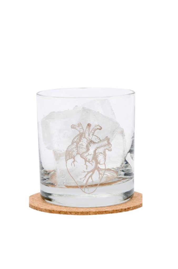 Anatomical Heart Rocks Glass