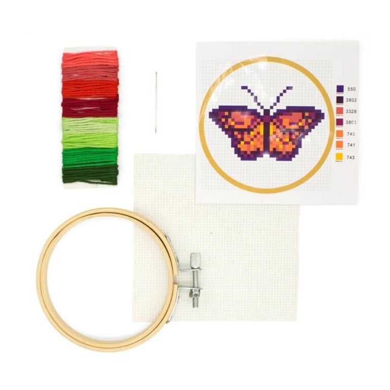 Kikkerland CrossStitch Kit Butterfly