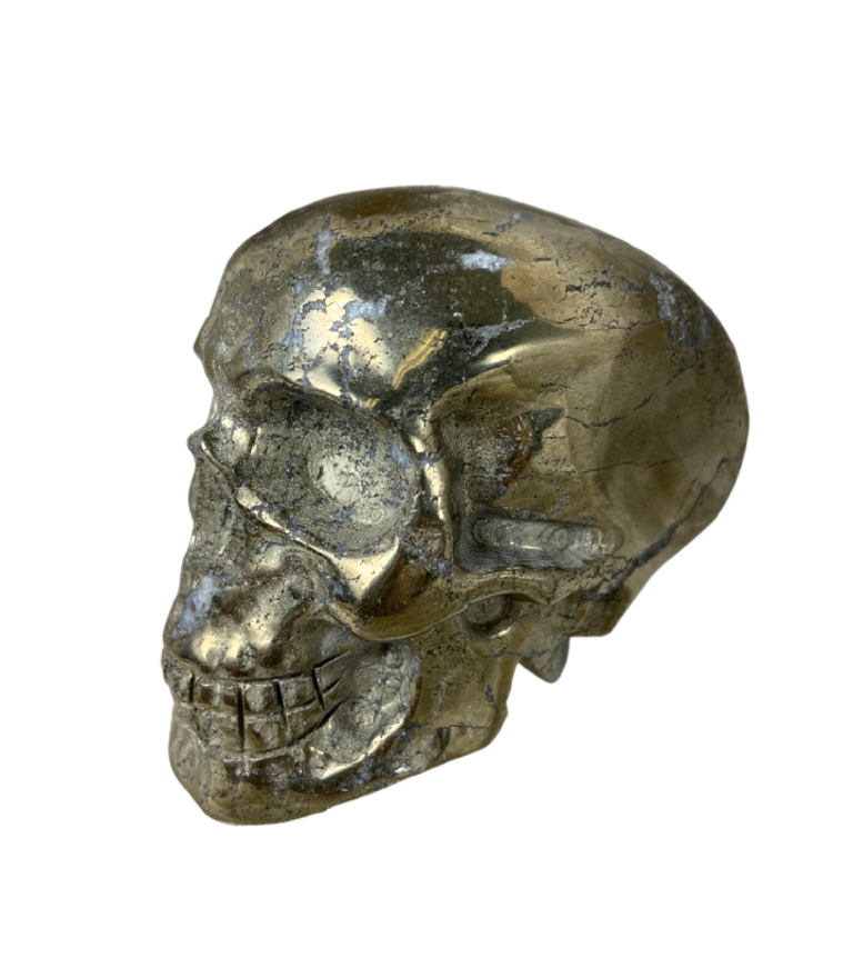 Lg Stone Carved Skull