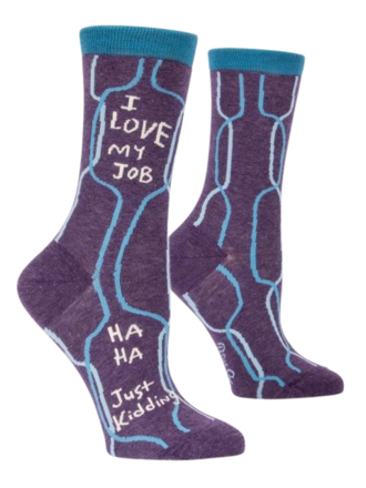 Blue Q "I Love My Job" Women's Crew Socks Blue Q "I Love My Job" Women's Crew Socks