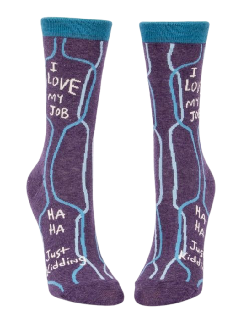 Blue Q "I Love My Job" Women's Crew Socks