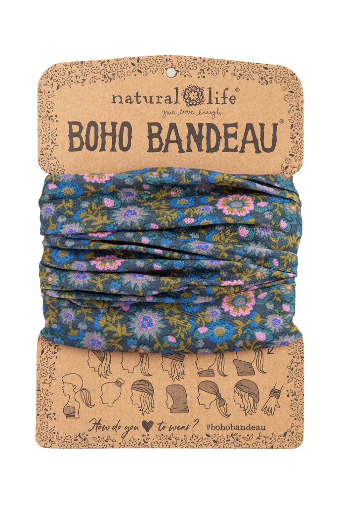 Natural Life™ Boho Bandeau - Indigo Floral Vines