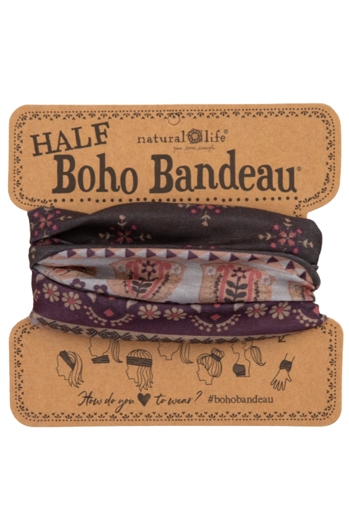 Half Boho Bandeau Headband - Mocha Tulips Half Boho Bandeau Headband - Mocha Tulips