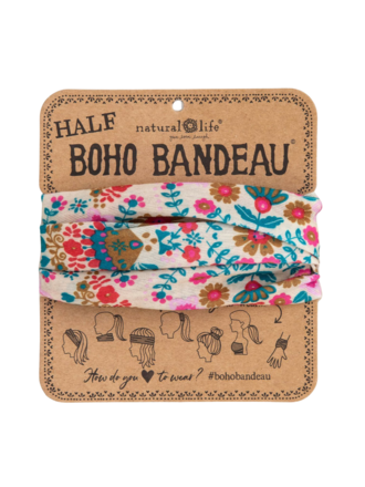 Natural Life™ Half Boho Bandeau - Cream Floral Mandala Natural Life™ Half Boho Bandeau - Cream Floral Mandala