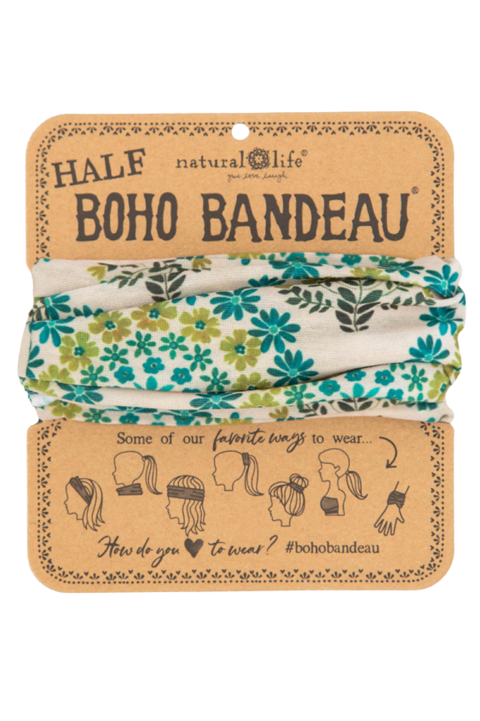 Natural Life™ Half Boho Bandeau - Green Floral Medallion