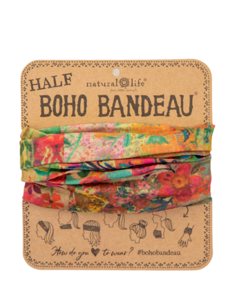 Natural Life™ Half Boho Bandeau - Olive & Pink Patchwork Natural Life™ Half Boho Bandeau - Olive & Pink Patchwork