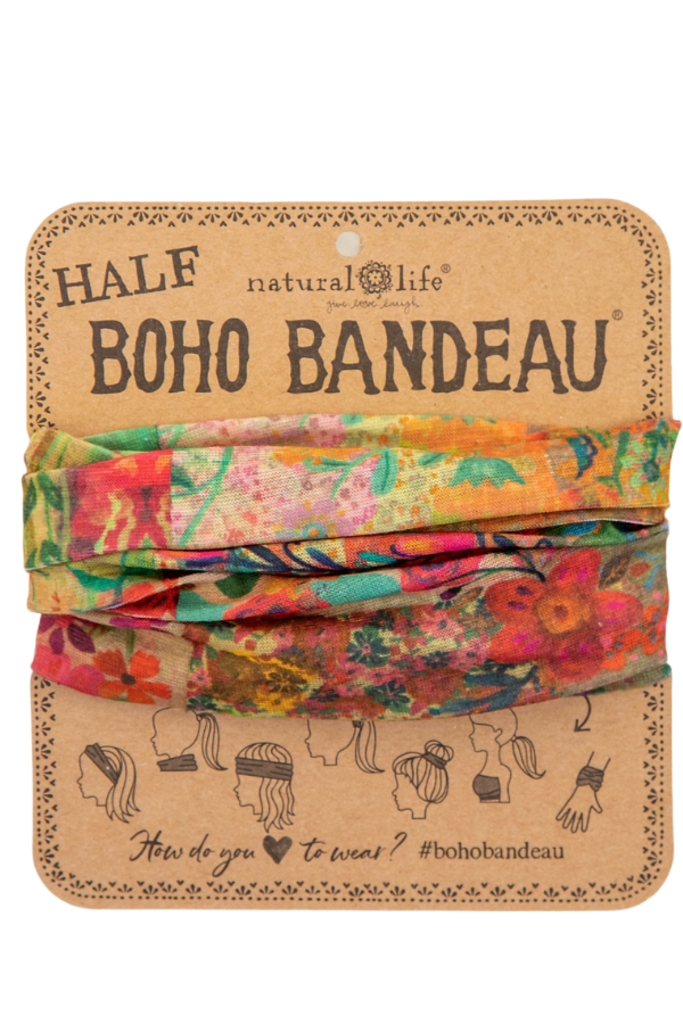Natural Life™ Half Boho Bandeau - Olive & Pink Patchwork