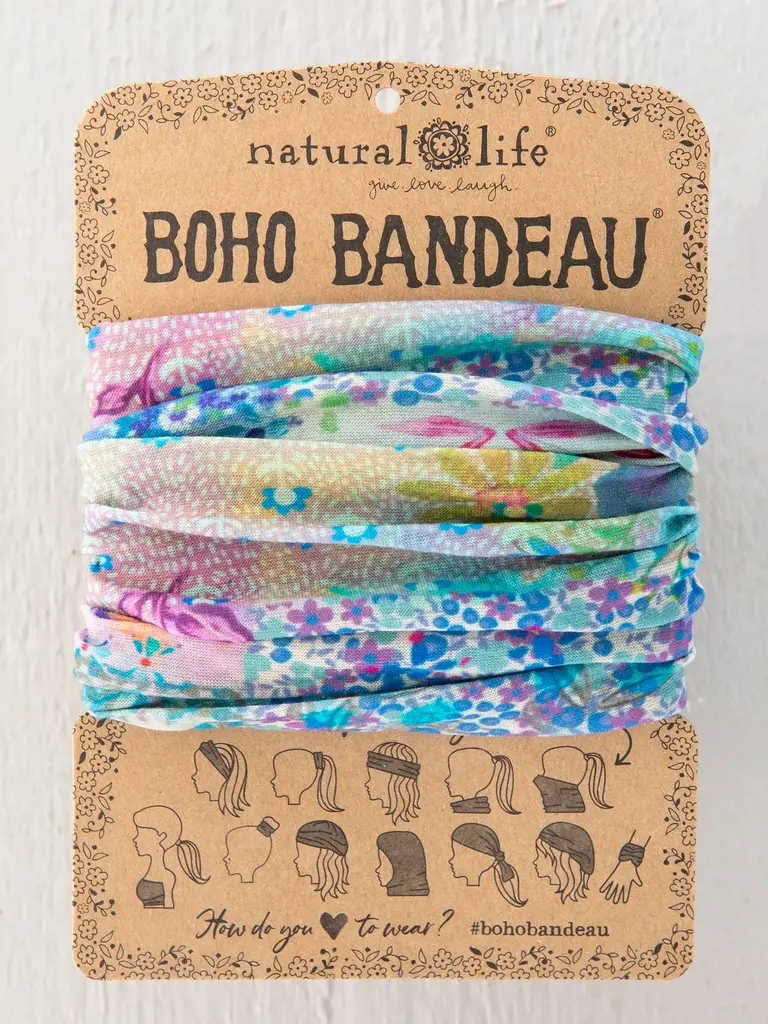 Natural Life™ Boho Bandeau - Blue Watercolor Patch