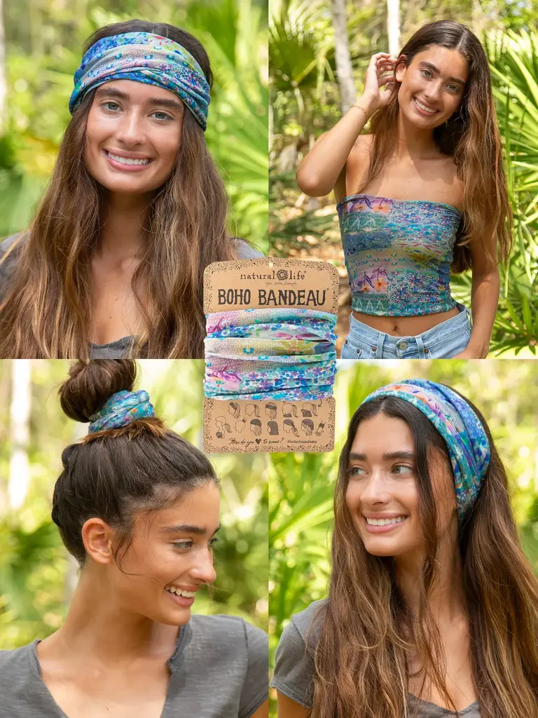Natural Life™ Boho Bandeau - Blue Watercolor Patch