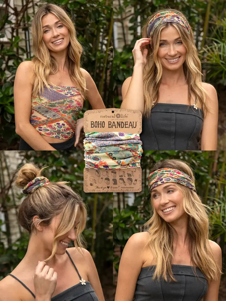Natural Life™ Boho Bandeau - Mandala Patchwork Cream