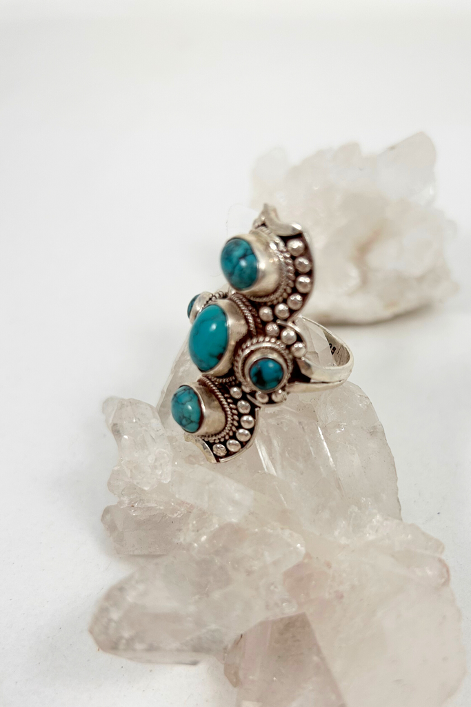 Tibetan Turquoise Tower Ring
