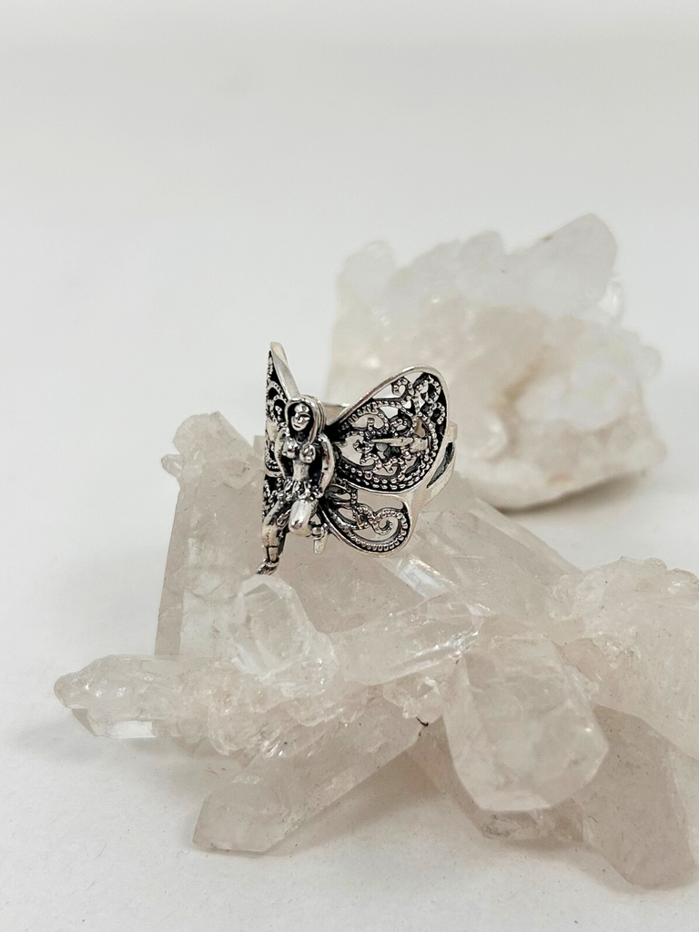 Fairy with Wings Sterling Ring