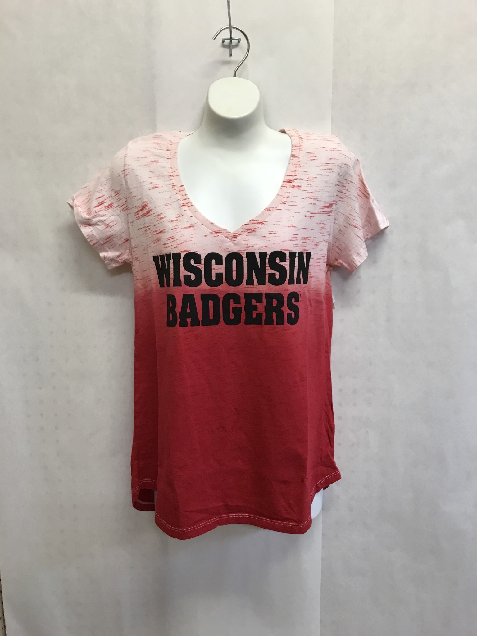 Wisconsin Badgers Women S Dip Dye Slub Short Sleeve Tee