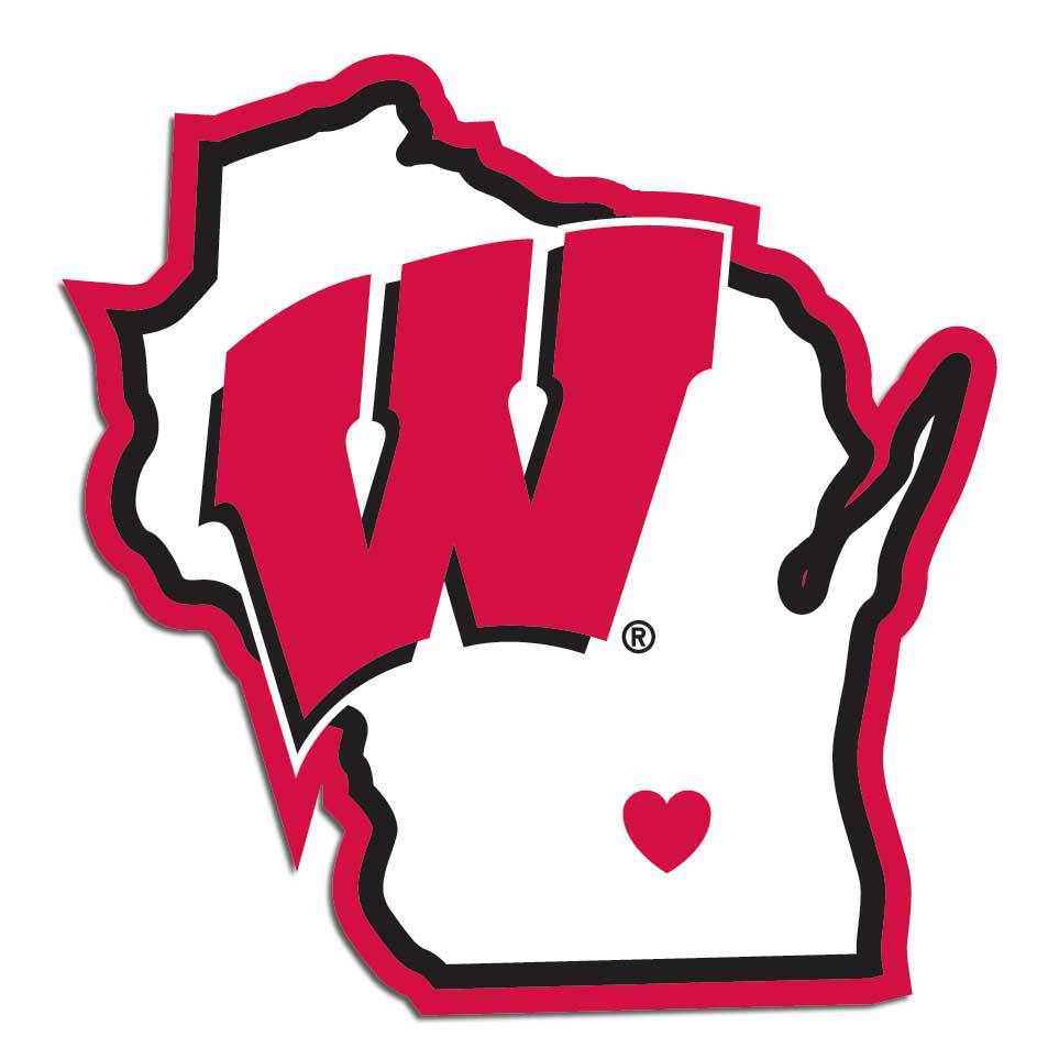 wisconsin badgers state decal