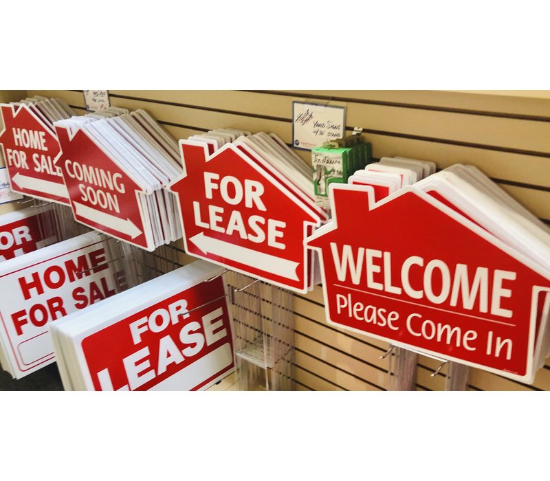 House Shape Sign w/Wire Stand