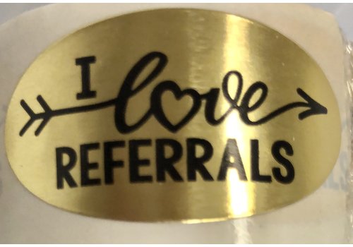 Stickers - Oval - Gold - I Love Referrals