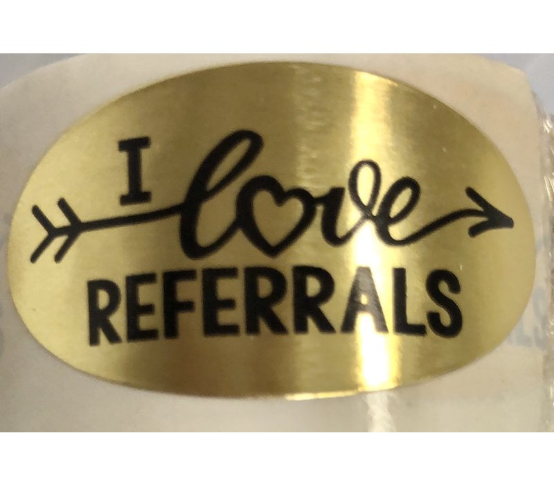 Stickers - Oval - Gold - I Love Referrals