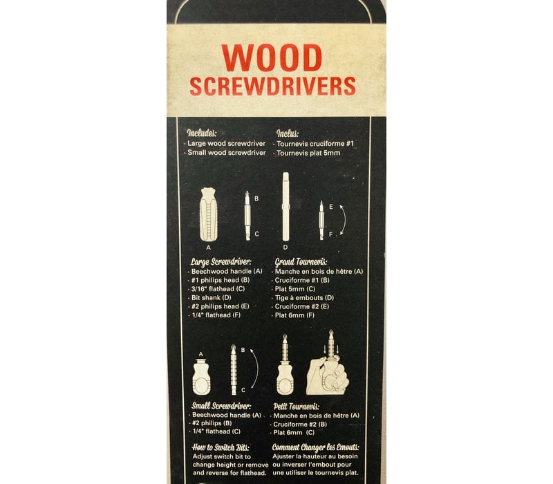 Screwdriver Set - Wood in Tin