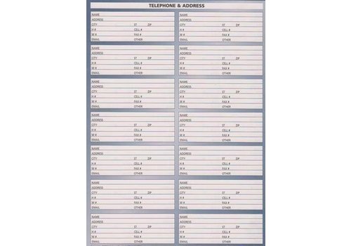 Planner Insert - Address/Phone - Lg