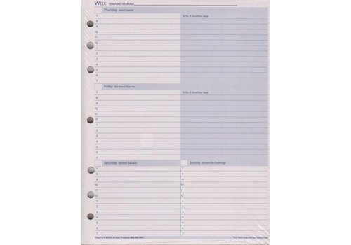 Planner Insert - Calendar - Week - Lg