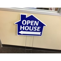 House Shape Sign w/Wire Stand