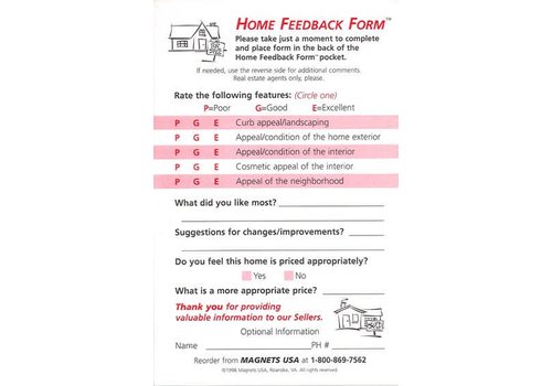 Home Feedback Form Pad