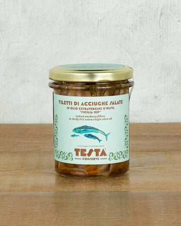 Testa Fillets of Salted Anchovies in Sicilian Extra Virgin Olive Oil