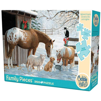 Cobble Hill Family Puzzle 350pc Winter Barnyard 54604