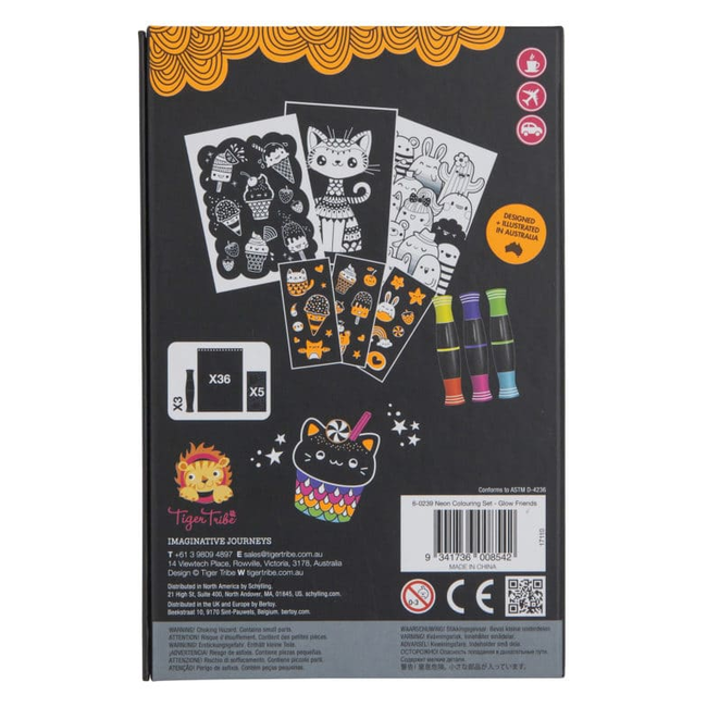 Tiger Tribe Tiger Tribe Neon Colouring Set -  Glow Friends