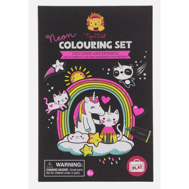 Tiger Tribe Tiger Tribe Neon Colouring Set - Unicorn and Friends