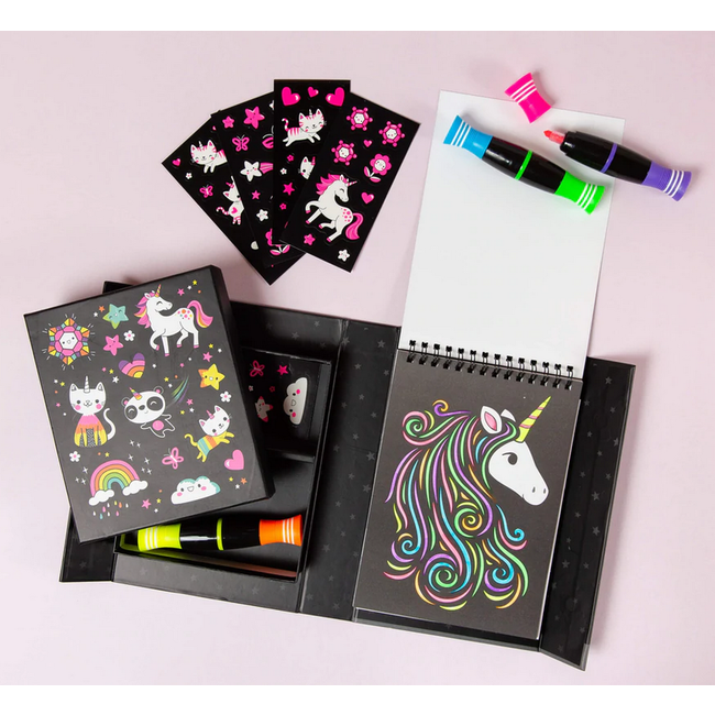Tiger Tribe Tiger Tribe Neon Colouring Set - Unicorn and Friends