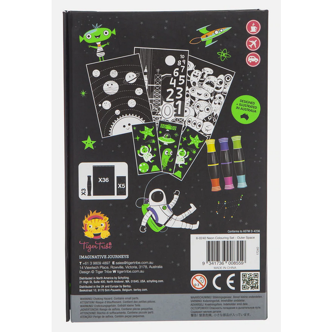 Tiger Tribe Tiger Tribe Neon Colouring Set - Outer Space