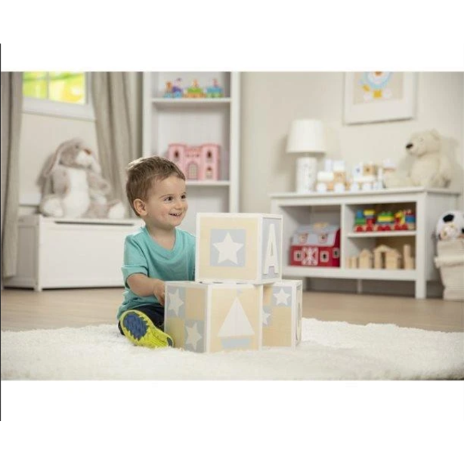 Melissa & Doug Wooden Jumbo ABC/123 Blocks - Natural 30542