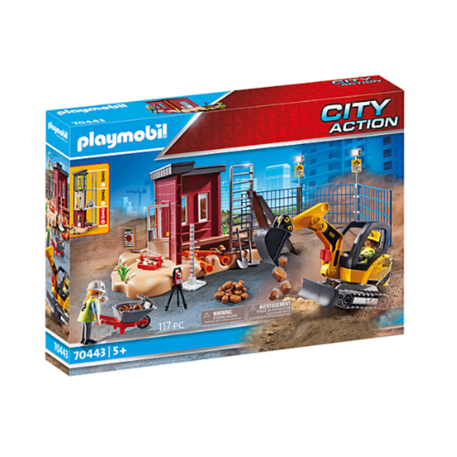 Playmobil City Action 70443 Mini Excavator with Building Section