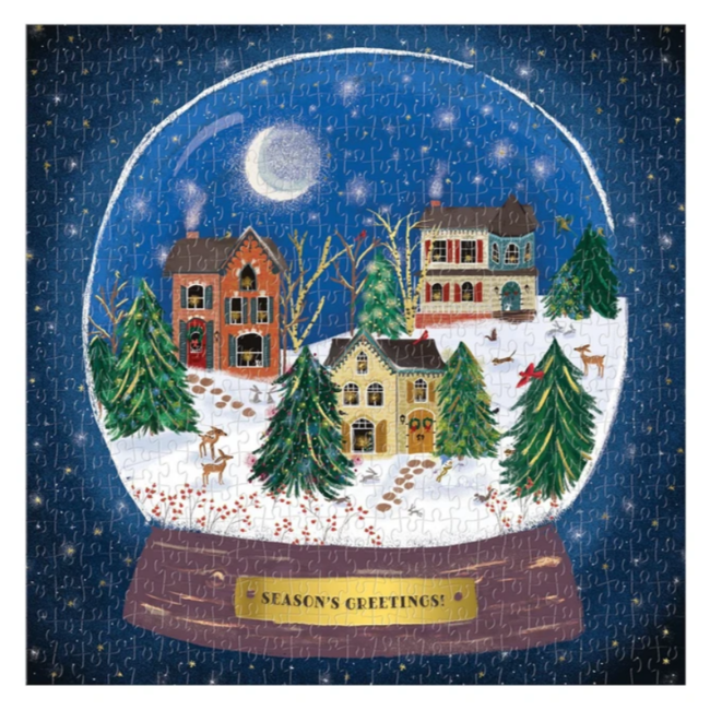 Galison 500pc Winter Snow Globe Puzzle