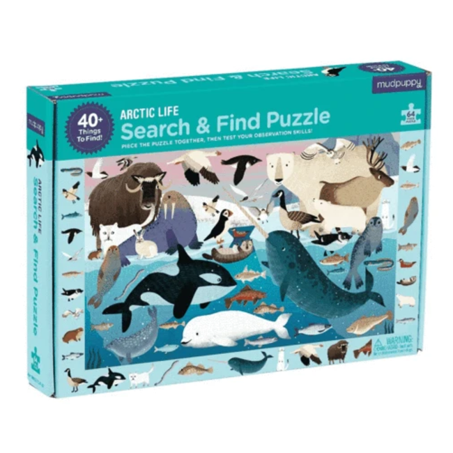 Mudpuppy 64pc Arctic Life Search & Find Puzzle