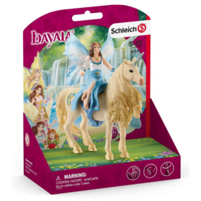 Schleich Eyela riding on golden unicorn 42508